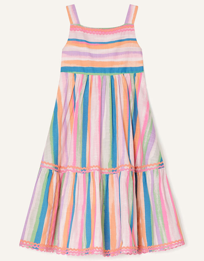 Painterly Stripe Midi Dress , Multi (MULTI), large