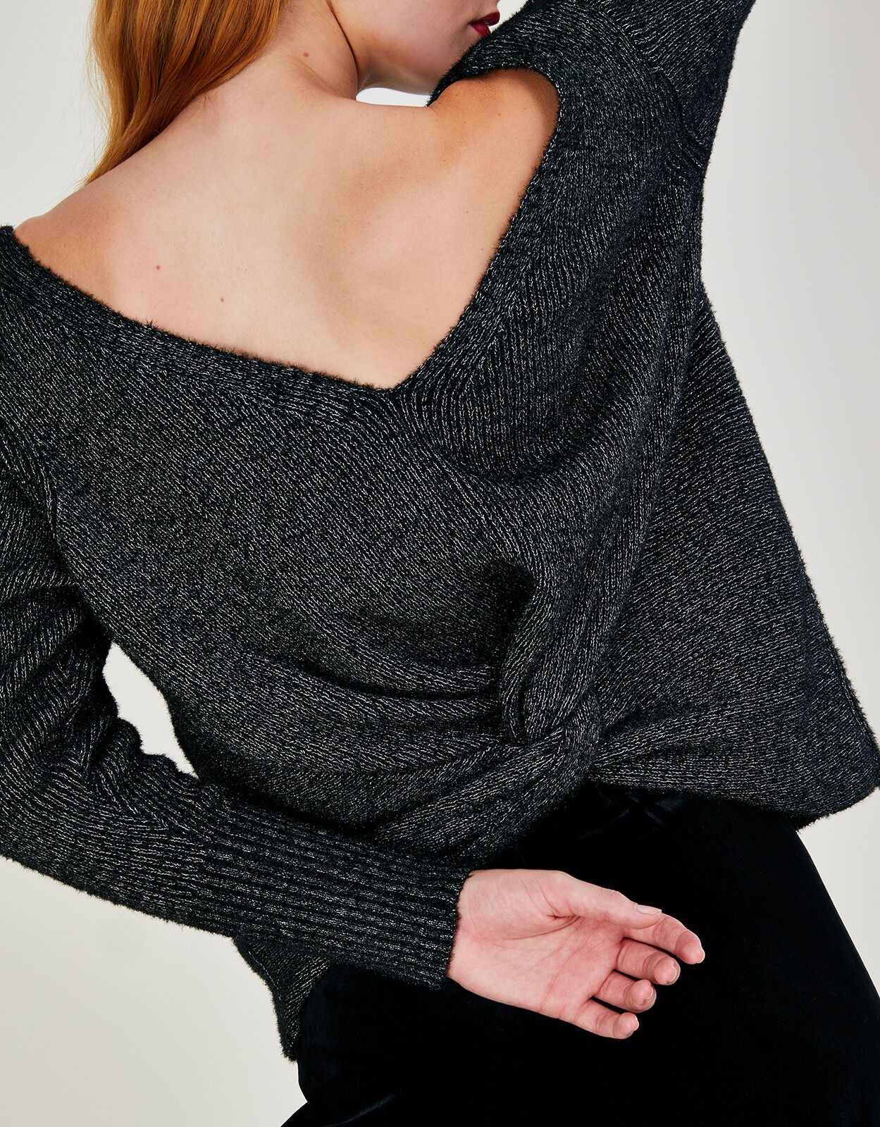 Black twist back jumper new arrivals