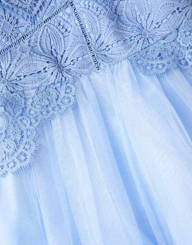 Monica Floral Lace Tulle Dress, Blue (PALE BLUE), large
