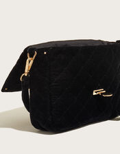 Velvet Quilted Cross-Body Bag, , large