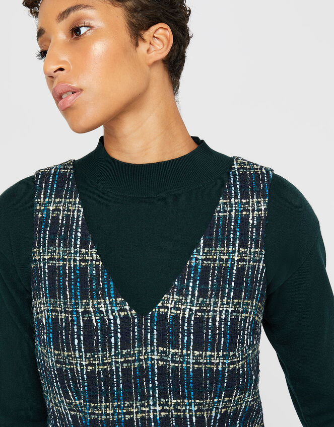 Talia Check Dress, Teal (TEAL), large