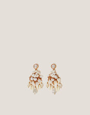 Pearl Shell Disc Chandelier Earrings, , large