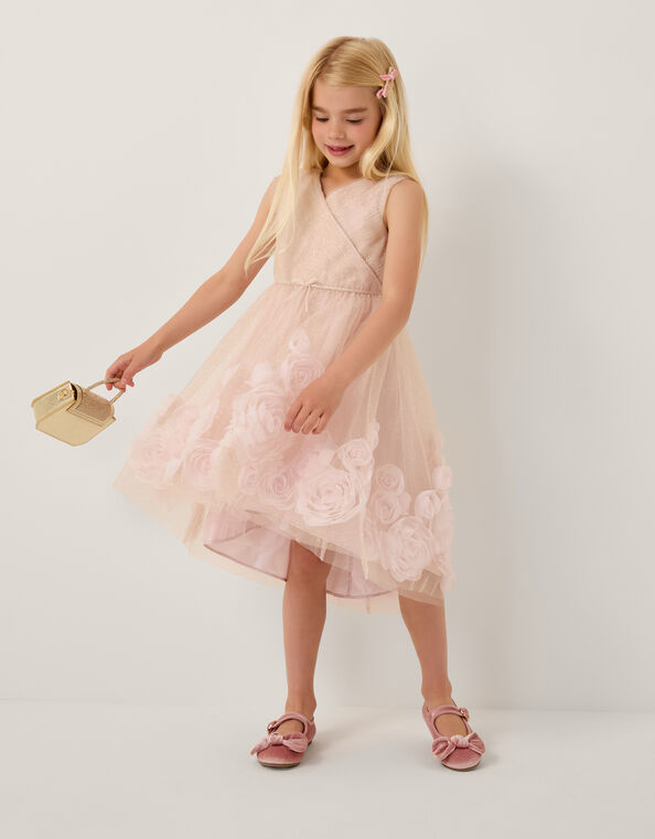 Glinda Appliqu&eacute; Glitter Party Dress, Pink (PINK), large