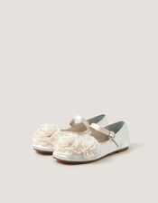 Corsage Mary Jane Ballet Flats, Ivory (IVORY), large