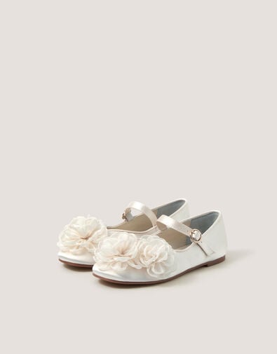 Corsage Mary Jane Ballet Flats, Ivory (IVORY), large