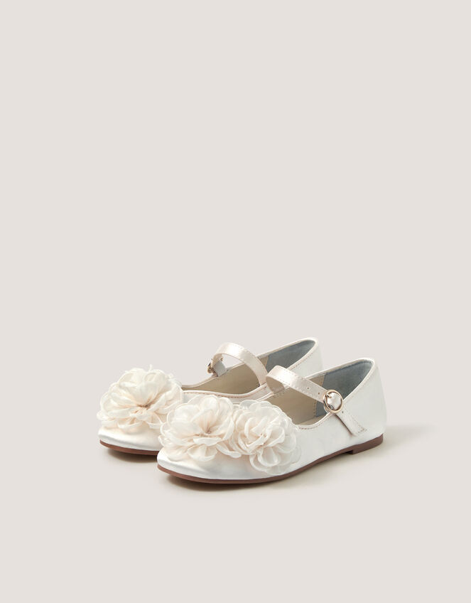 Corsage Mary Jane Ballet Flats, Ivory (IVORY), large