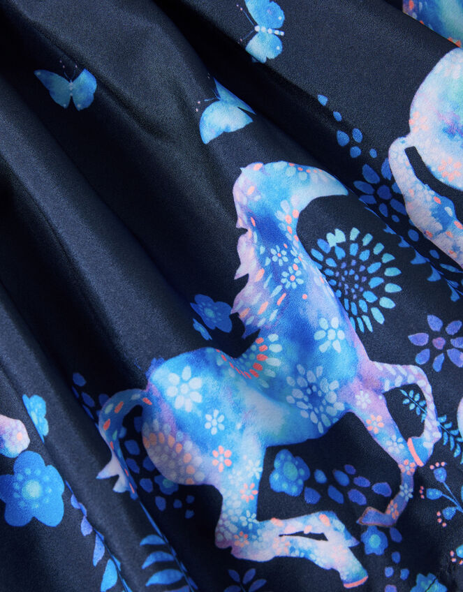 Horse Print Skirt, Blue (NAVY), large