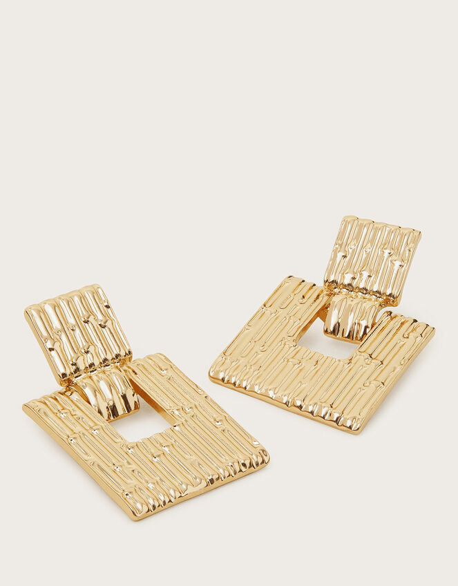Textured Square Earrings, , large