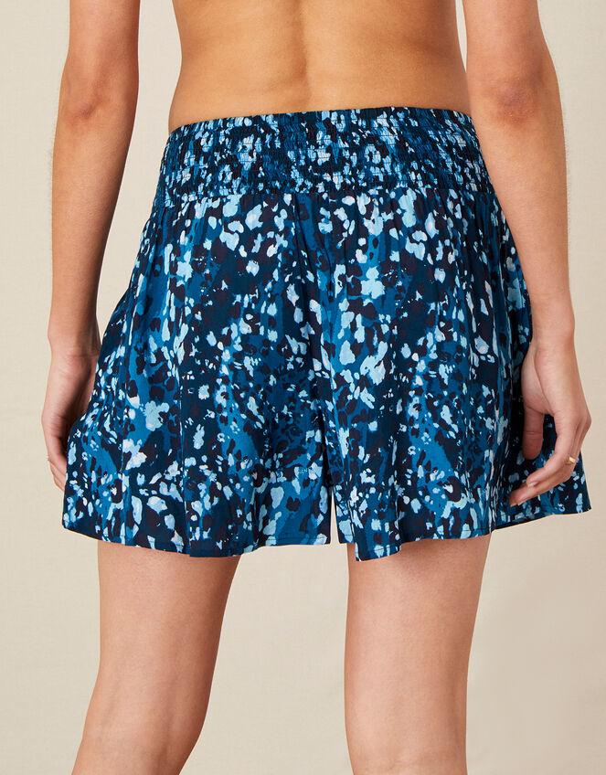 Animal Print Beach Shorts, Blue (BLUE), large