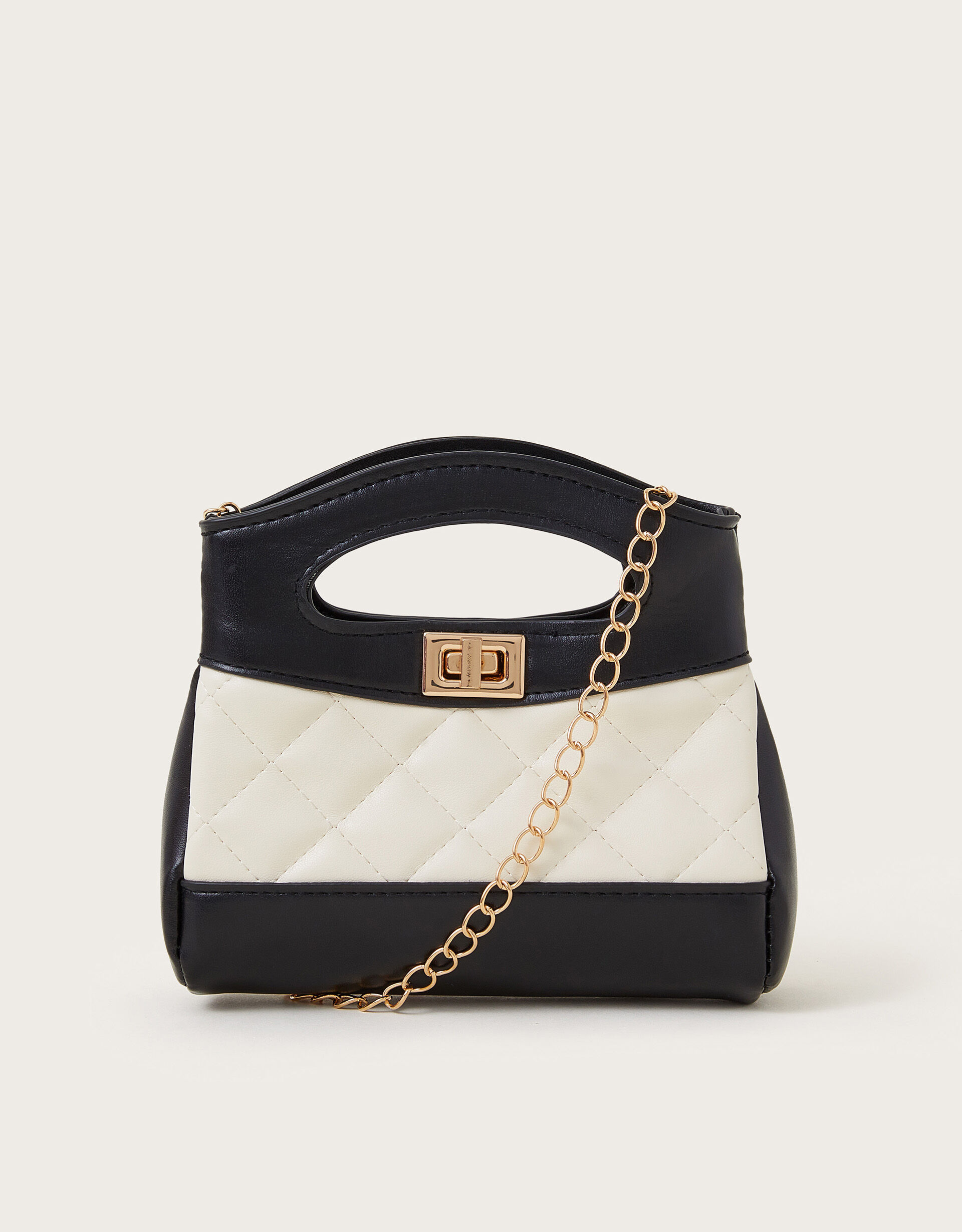 Monochrome Quilted Mini Bag
