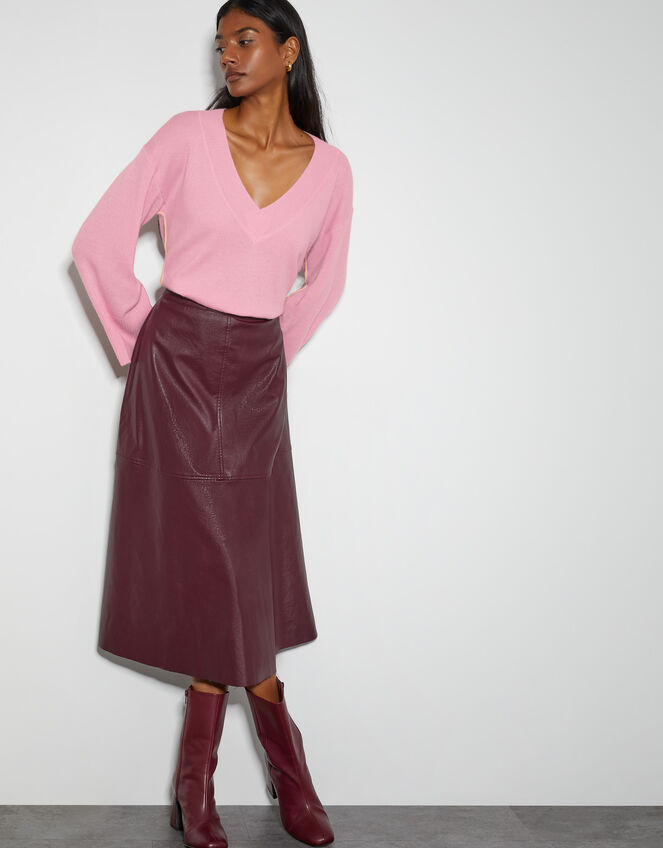 Cree V-Neck Cashmere Jumper, Pink (PINK), large