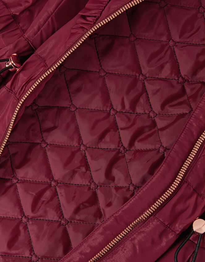 Lightweight Frill Raincoat, Red (BURGUNDY), large