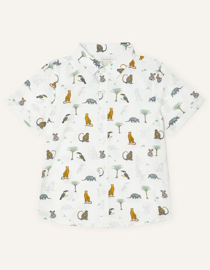 Wild Animal Print Shirt White