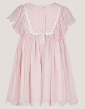 Baby Summer Flutter Sleeve Scallop Dress, Pink (PINK), large