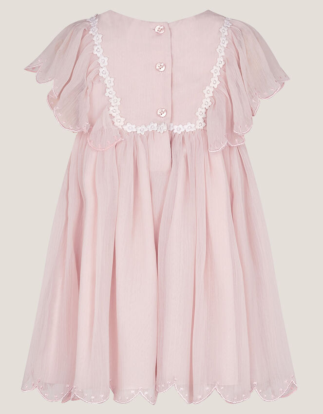 Baby Summer Flutter Sleeve Scallop Dress, Pink (PINK), large