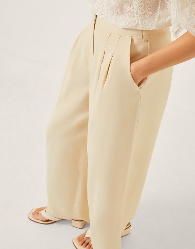 Alba Wide Leg Tailored Trousers, Yellow (YELLOW), large