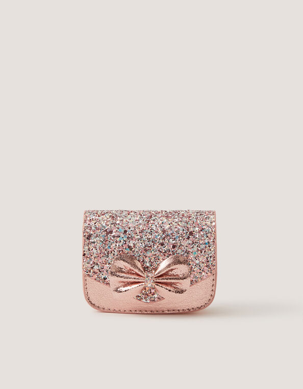 Mini Glitter Bow Metallic Bag, , large