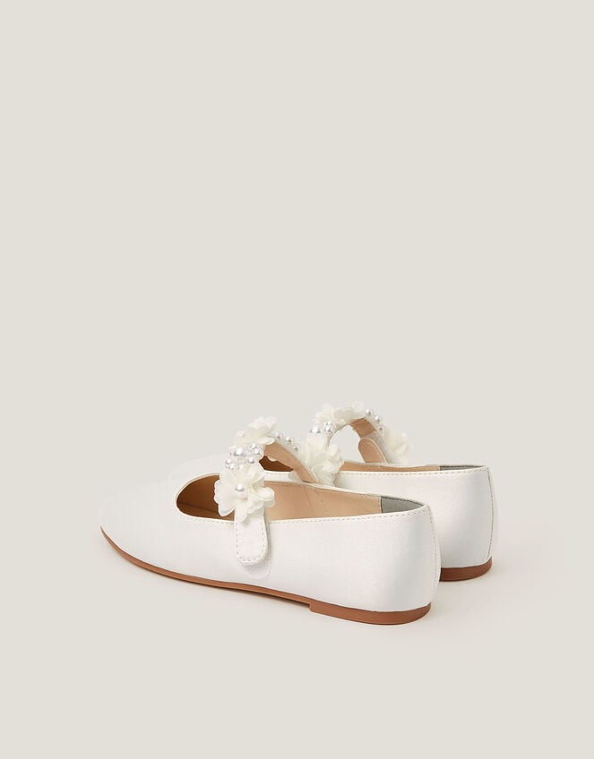 Pearl Flower Ballet Flats, Ivory (IVORY), large