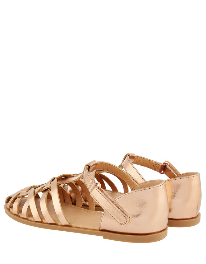 Rose Gold Caged Sandals, Gold (ROSE GOLD), large