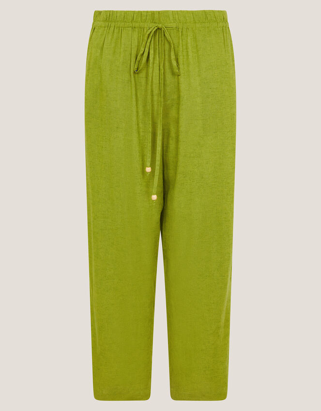 Penina Drawstring Wide-Leg Trousers, Green (GREEN), large