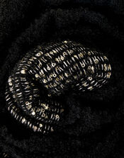 Sequin Border Boucle Scarf, , large