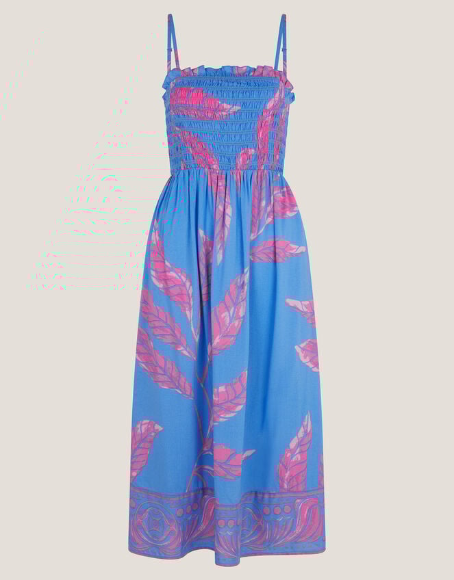 Pamela Palm Print Midi Sundress, Blue (BLUE), large