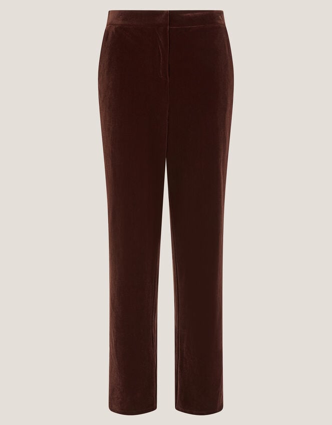 Mila Straight Velvet Trousers, Copper (COPPER), large