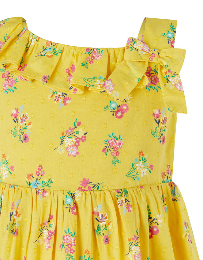 Baby Grace Floral Dress in Organic Cotton, Yellow (YELLOW), large