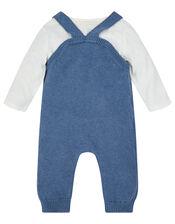Dino Knit Dungarees, Blue (BLUE), large