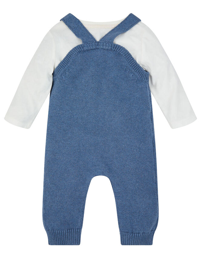 Dino Knit Dungarees, Blue (BLUE), large