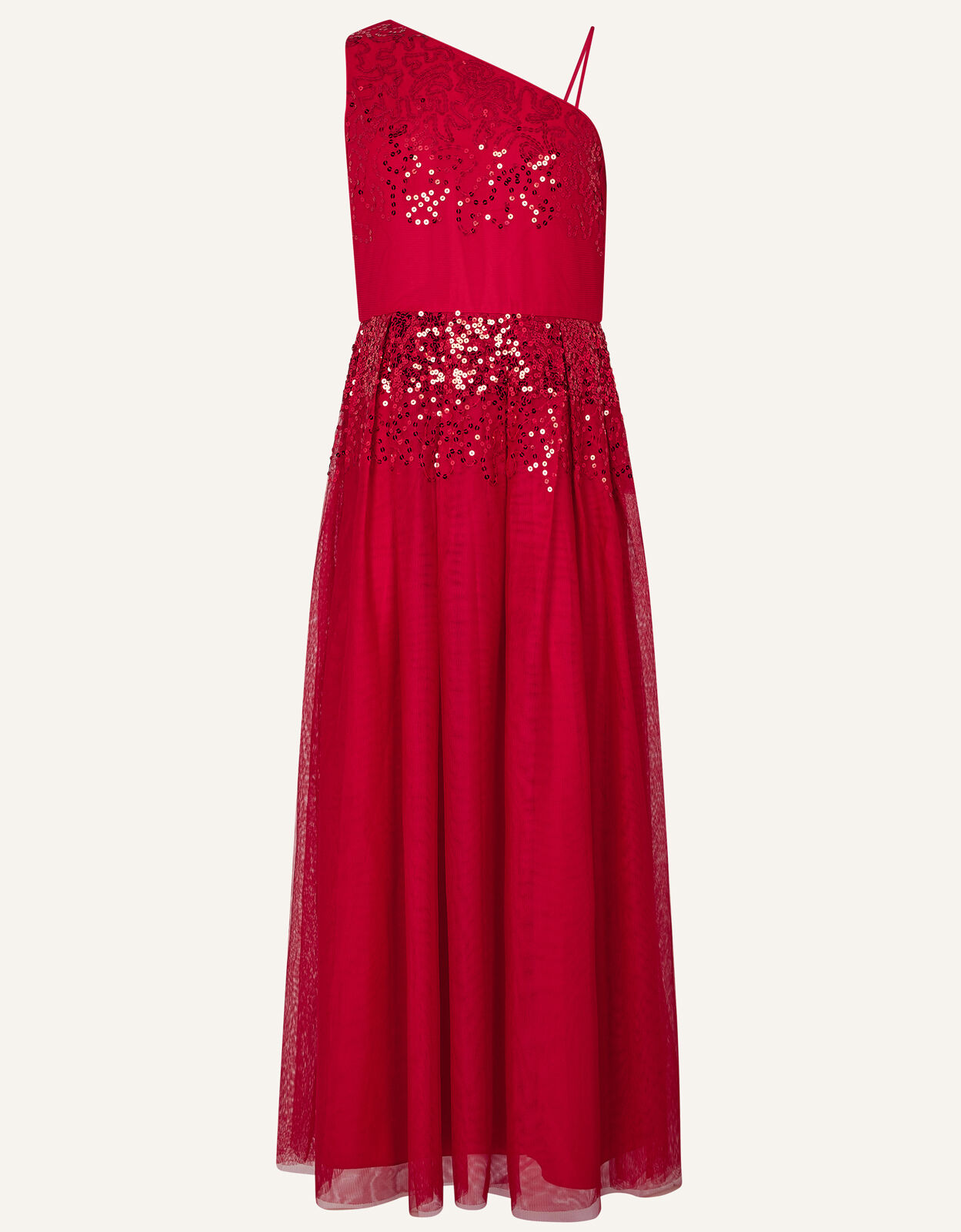 Elish One Shoulder Prom Dress Red
