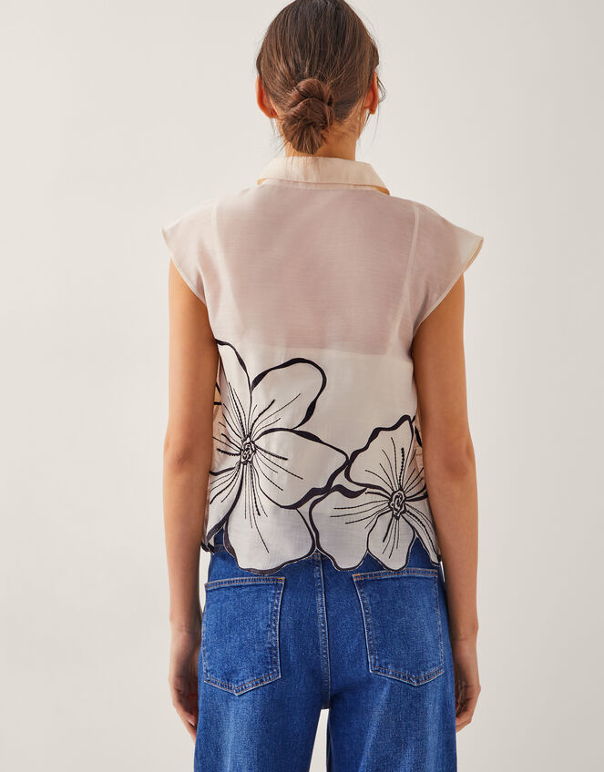 Bridget Floral Shirt , Ivory (IVORY), large