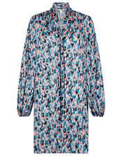 Suzie Colourful Sequin Smock Dress with Recyled Polyester, Blue (BLUE), large