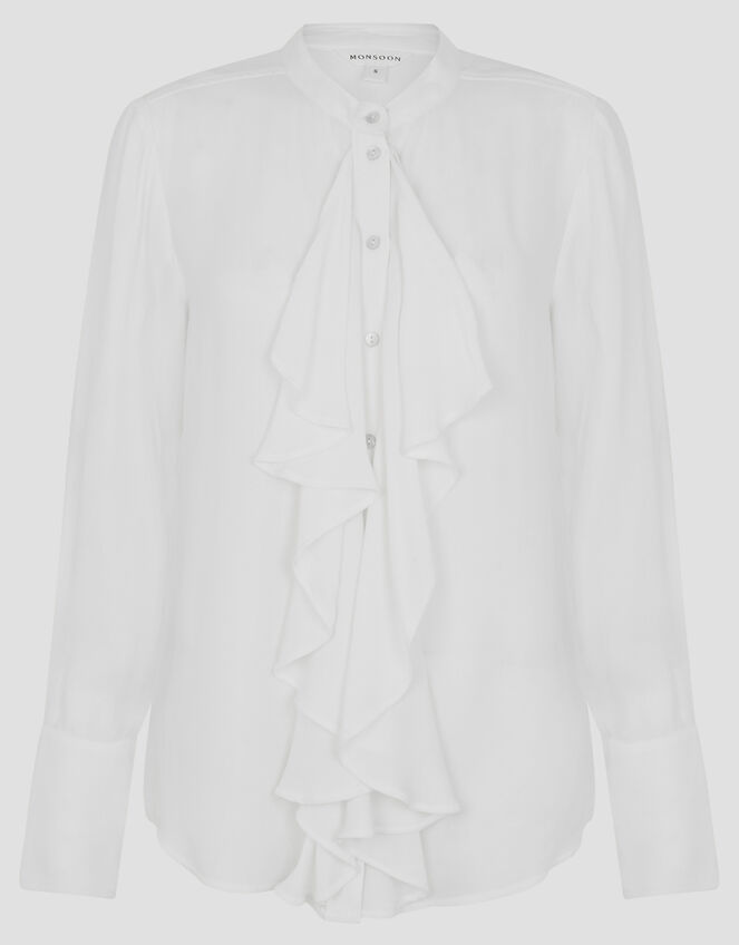 Bella Frill Blouse , Ivory (IVORY), large