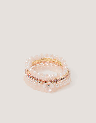 6-Pack Flower Beaded Bracelets, , large