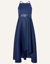 Sequin Scuba Prom Dress, Blue (NAVY), large