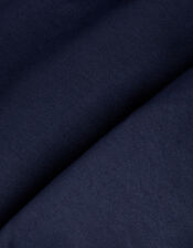 Cowl Neck Satin Prom Dress, Blue (NAVY), large