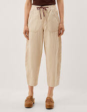 Megan Cropped Barrel Trousers, Natural (ECRU), large