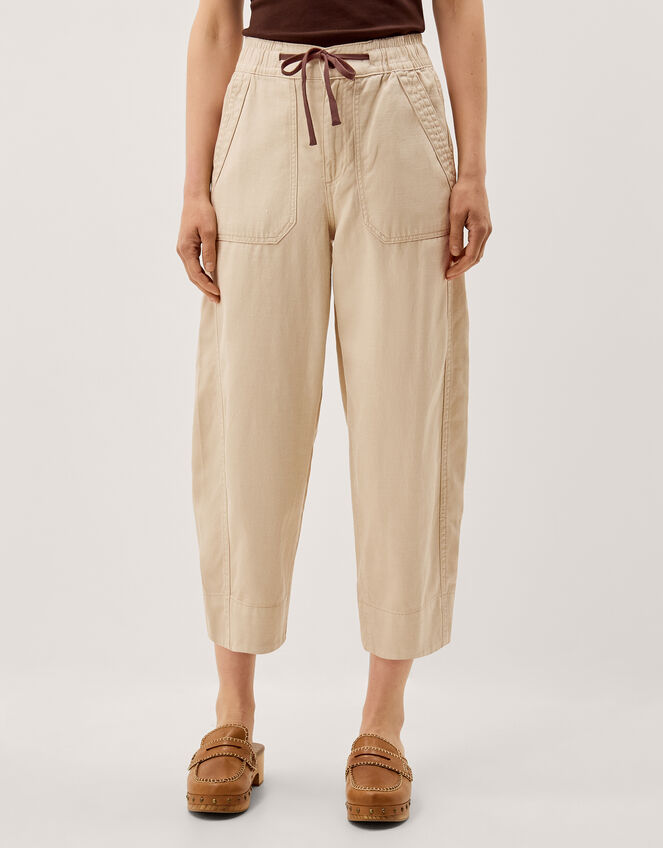 Megan Cropped Barrel Trousers, Natural (ECRU), large
