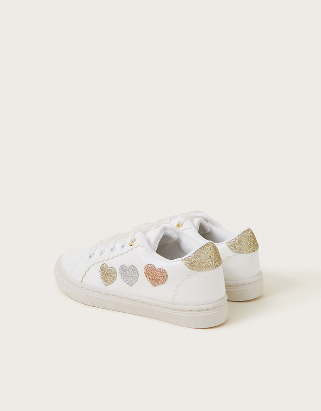 Sparkle Heart Trainers, Ivory (IVORY), large