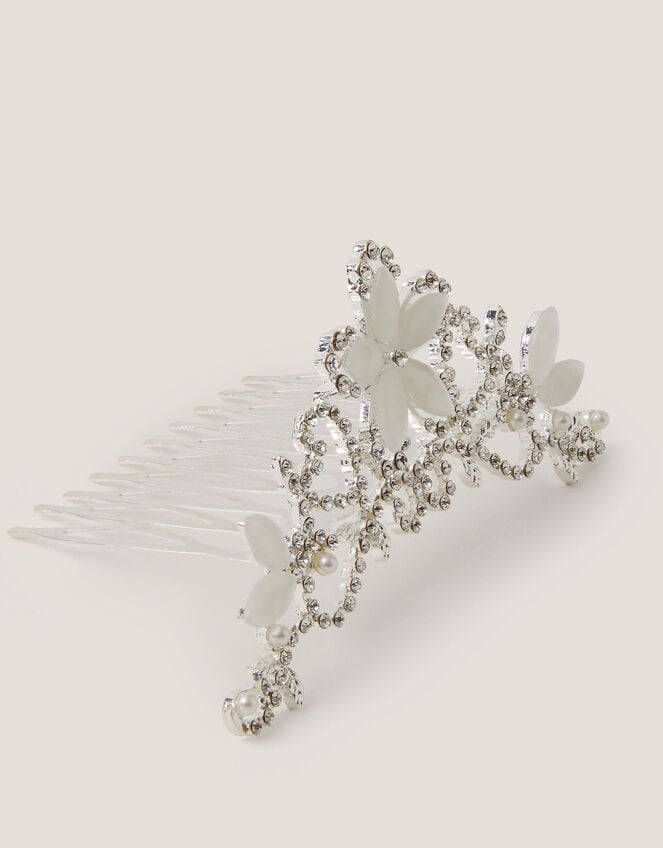 Flora Tiara Hair Comb, , large