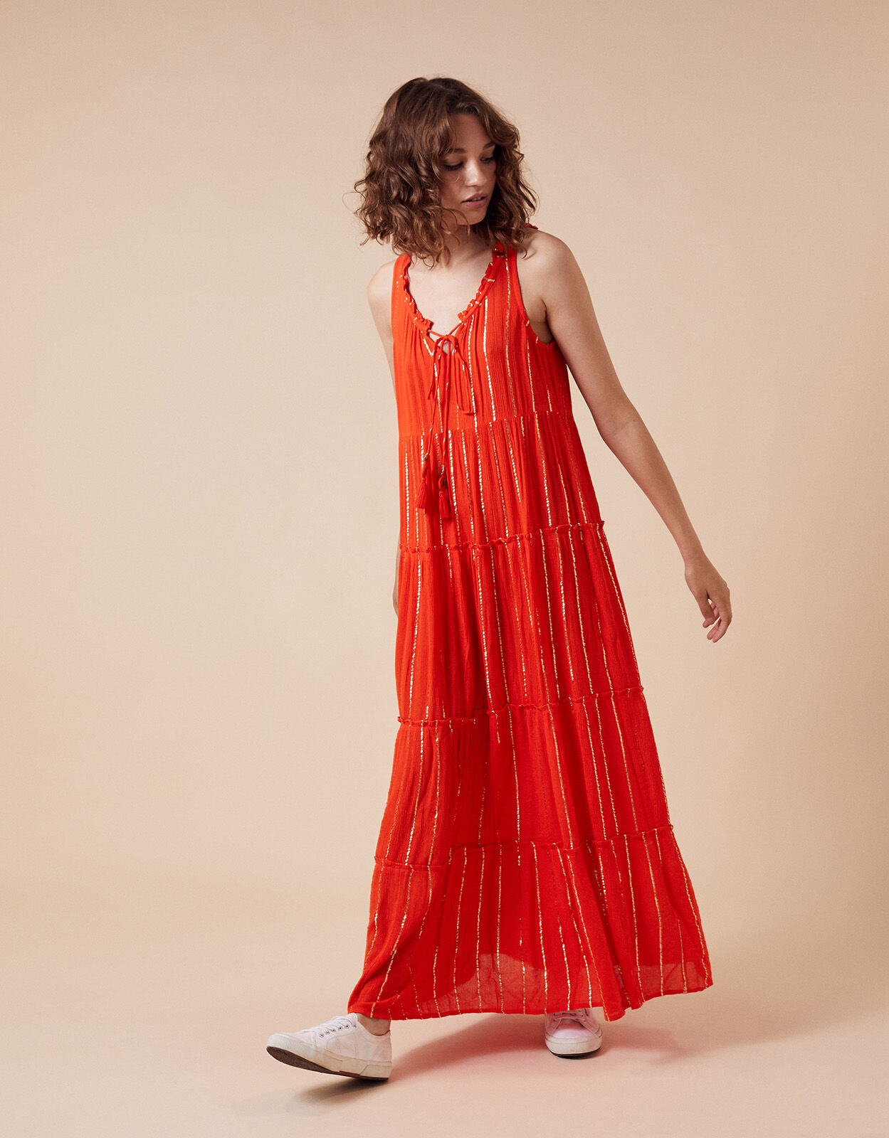 monsoon orange maxi dress