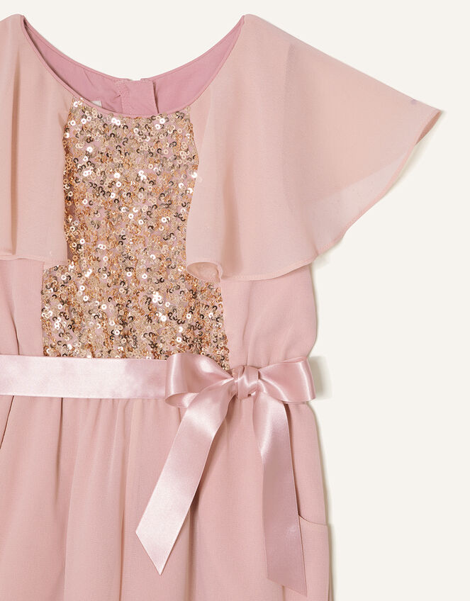 Bonita Sequin Cape Jumpsuit , Pink (DUSKY PINK), large