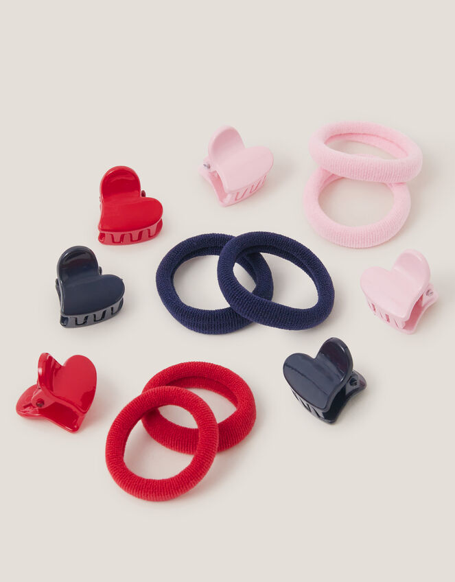 24-Pack Heart Claw Clips & Hair Bands, , large