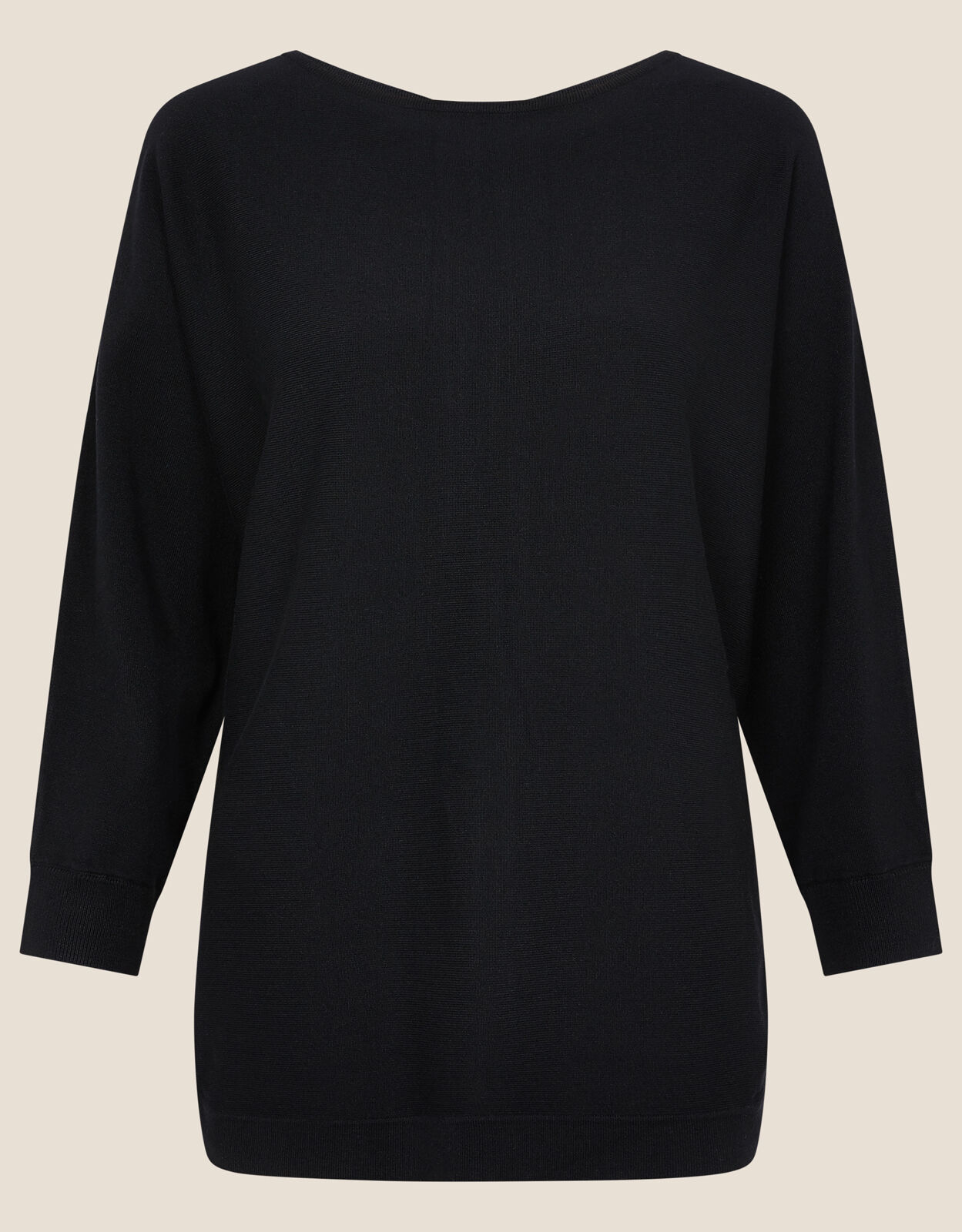 Zeena Zip-Back Hem Jumper Black