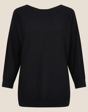 Zeena Zip-Back Hem Jumper , Black (BLACK), large