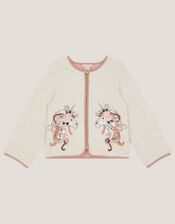 Unicorn Embellished Quilted Jacket, Ivory (IVORY), large