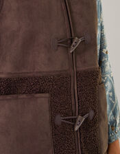 Teri Borg Duffle Gilet, Brown (CHOCOLATE), large