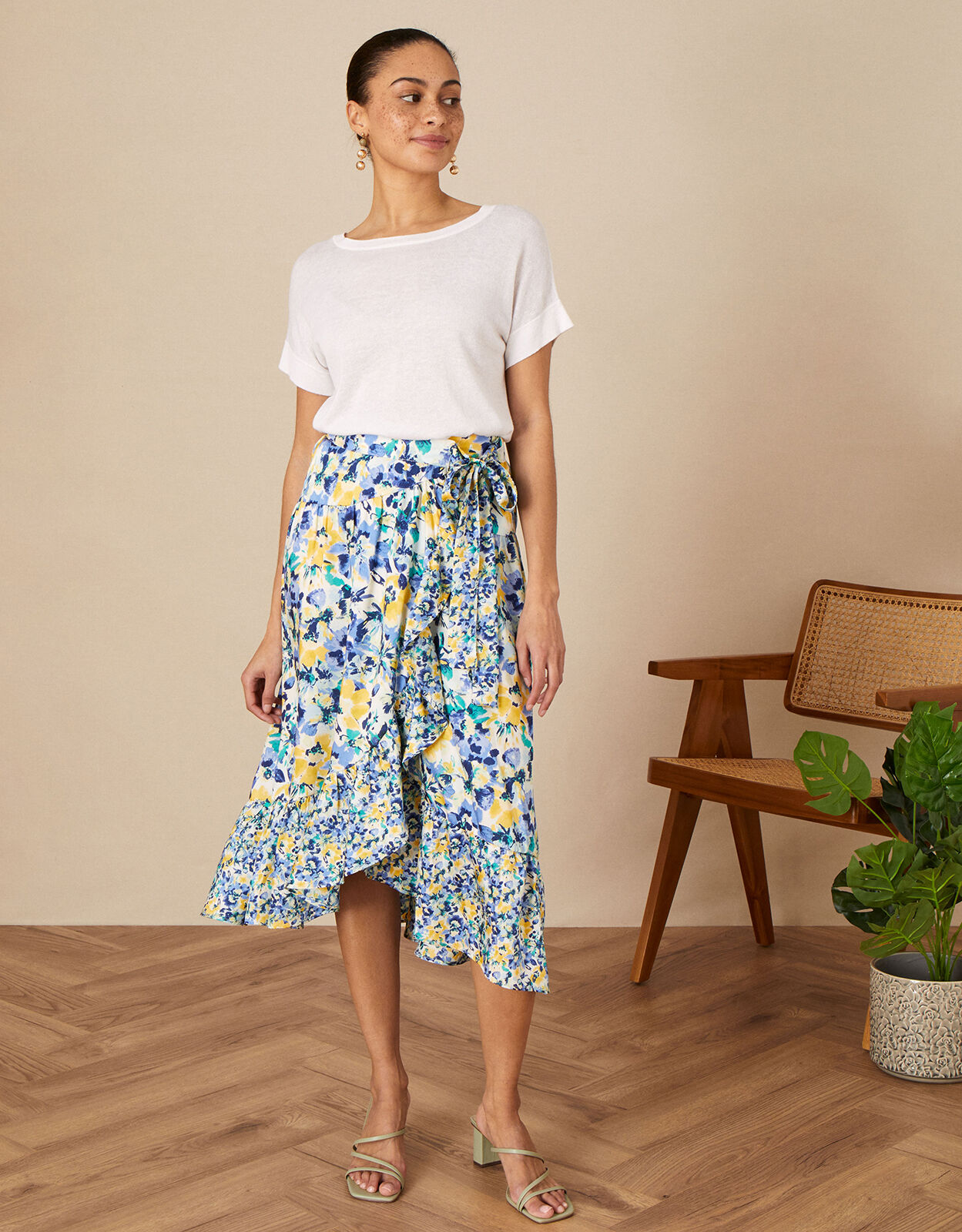 Floral wrap skirt top uk