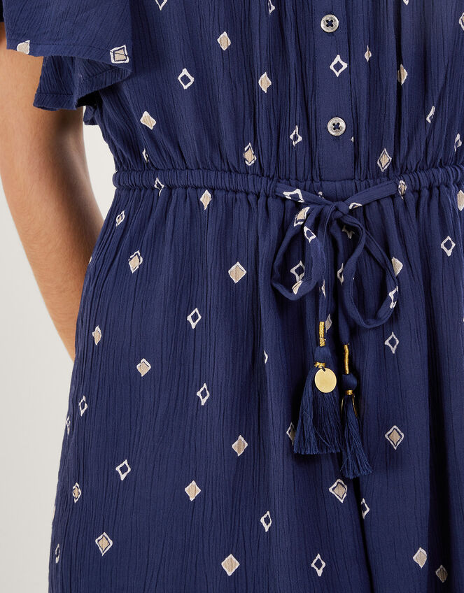 Motif Print Romper in LENZING™ ECOVERO™, Blue (NAVY), large